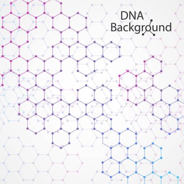 Dna arka plan. Vektör çizim. Güzel sarmal molekül yapısını
