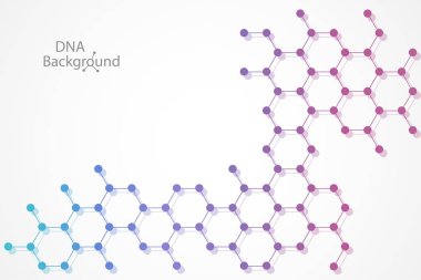 Dna arka plan. Vektör çizim. Güzel sarmal molekül yapısını