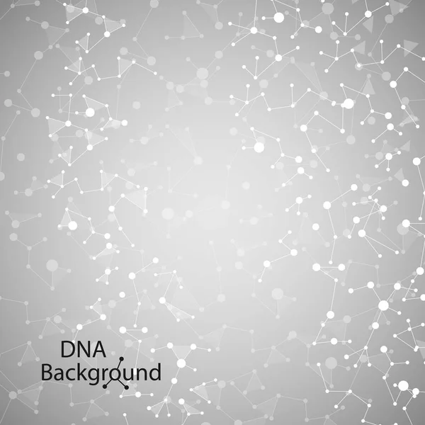 Antecedentes abstractos de ADN. Ilustração vetorial. Bela estrutura da molécula espiral — Vetor de Stock