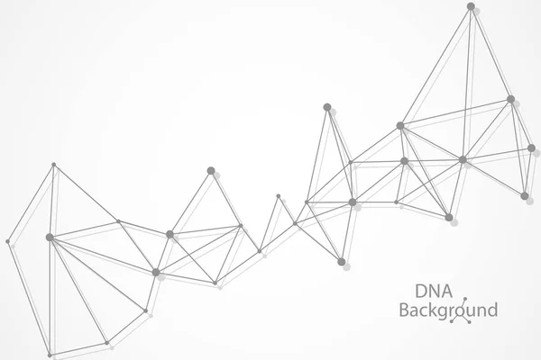 Antecedentes abstractos de ADN. Ilustração vetorial. Bela estrutura da molécula espiral — Vetor de Stock