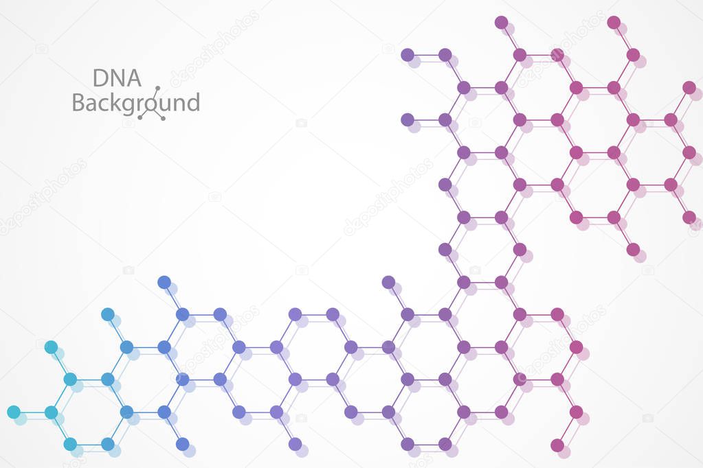 Abstract DNA background. Vector illustration. Beautiful structure of the spiral molecule