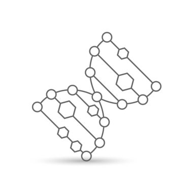 Logo dna yapısı. Molekülün vektör desen. Şirket için simge