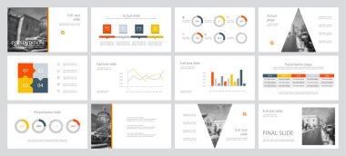 Bu şablon en iyisi olarak pazarlama ve reklam, broşür ve afiş, faaliyet raporu içinde kullanılan bir iş sunumu. Öğeleri bir koyu gri arka plan üzerinde