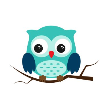 Baykuş gece kuş iri gözlü. Renkli resimde