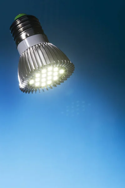 Luce led con sfondo blu — Foto Stock