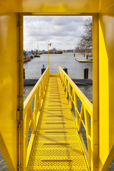 Yellow ship gangway