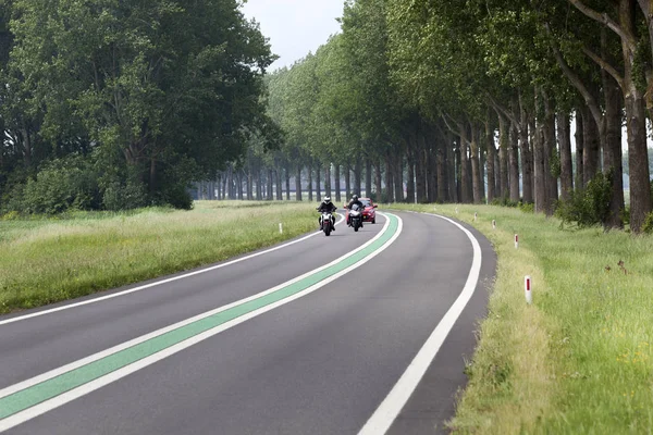Автомагистраль с зеленой линией в Нидерландах — стоковое фото