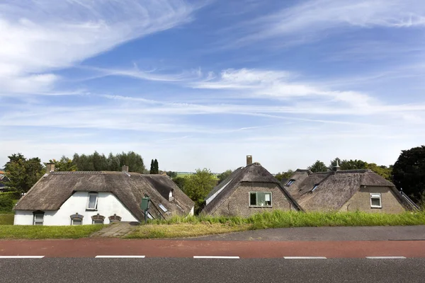Dique y casas rurales en los Países Bajos — Foto de Stock