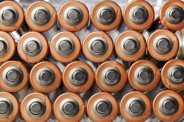 AA batterier sett från ovan — Stockfoto