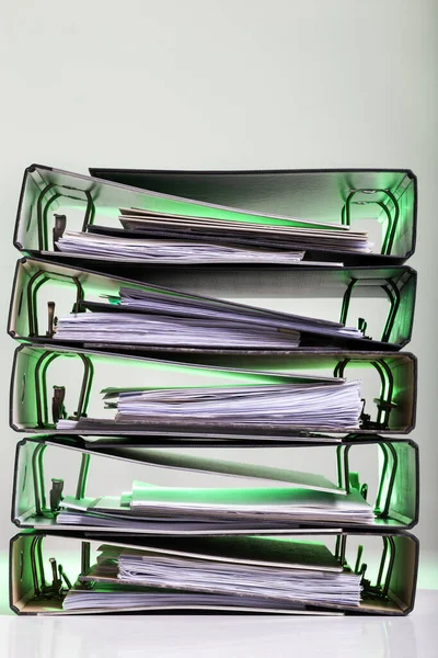 Stack Files Archived Paperwork Green Light Royalty Free Stock Images