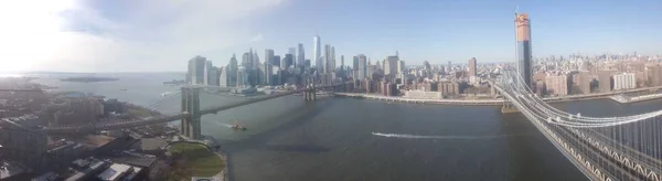 Drónnézet a New York Skyline-on — Stock Fotó