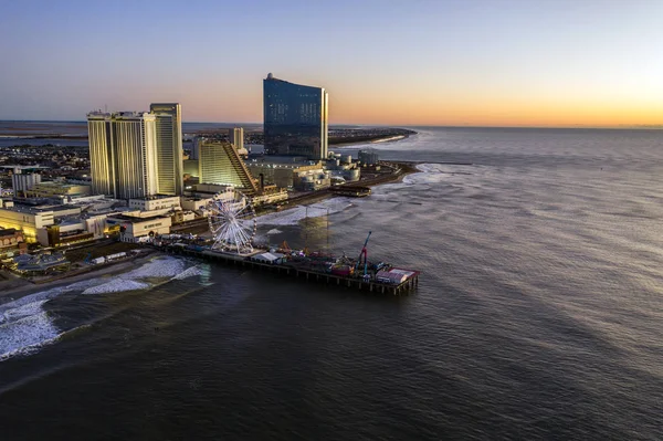 Θέα με drone στο Atlantic City Skyline — Φωτογραφία Αρχείου