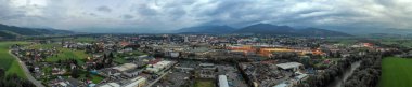 Avusturya Knittelfeld 'in insansız hava aracı görüntüsü
