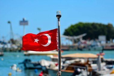 Marina liman stok fotoğraf adlı Türk bayrağı