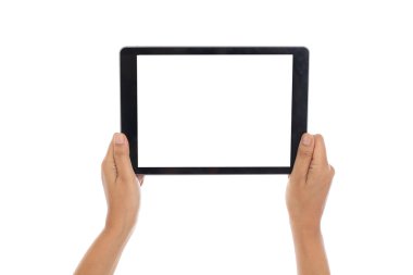 Bir tablet bilgisayar tutan el