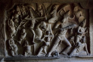 Mahishasuramardhini Mandapam, Mahabalipuram, Hindistan