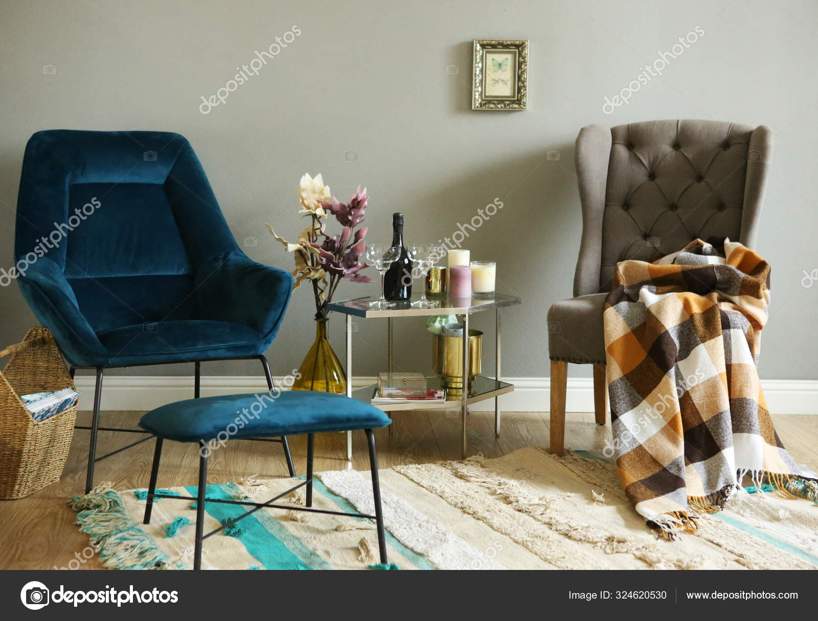 Casa Diseño Moderno Interior Sala Estar Con Mesa Sillones: fotografía de stock © ogs13 #324620530 | Depositphotos