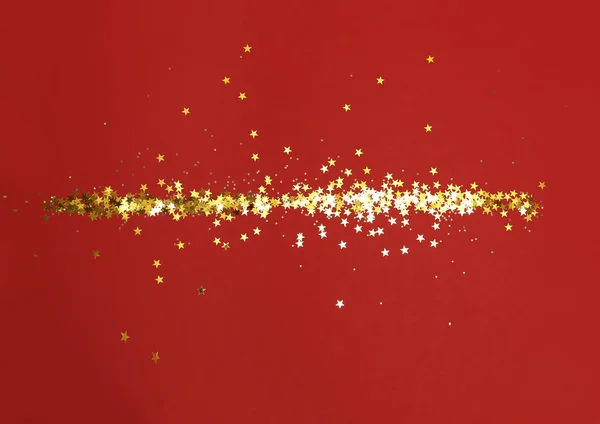 概要星とお祝いの赤い背景 その上に輝く星と祭りの紙の背景 ストック写真