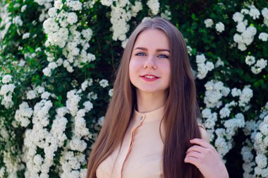 Güzel model aralığı bush beyaz çiçek