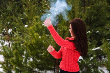 Bir kızla bir palyaço bir yeni yıl için.