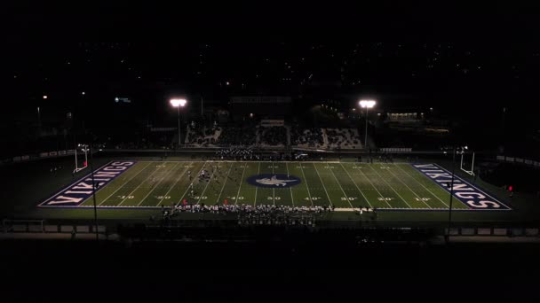 Eylül 2019 Pleasant Grove Utah Lise Futbol Maçının Havadan Görünüşü — Stok video