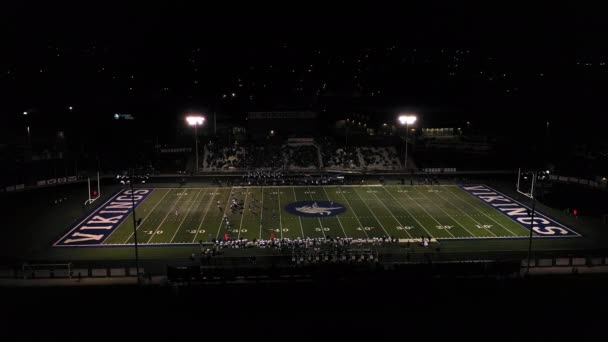 Circa September 2019 Pleasant Grove Utah Aerial View Football Game — Stock Video