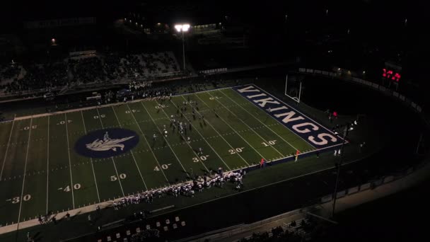 Circa September 2019 Pleasant Grove Utah Aerial View Quarterback Throwing — Stock Video