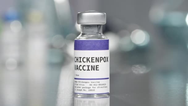 Flacon Vaccin Contre Varicelle Laboratoire Médical Tournant Lentement — Video