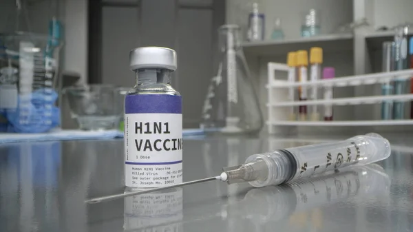 H1N1 Rokote Ruisku Lääketieteellisessä Laboratoriossa — kuvapankkivalokuva
