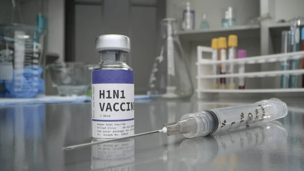 H1N1 aşısı ve şırınga tıp laboratuarında