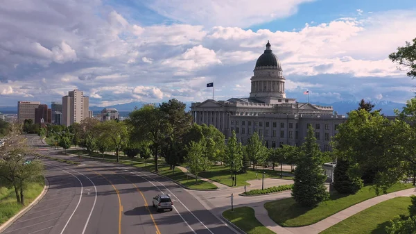 Hava Görüntüsü Salt Lake City Utah Taki Capitol Binasının Yanından — Stok fotoğraf