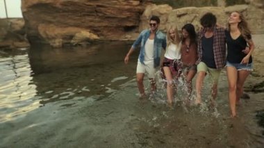 Sahilde yürüyüş arkadaş.