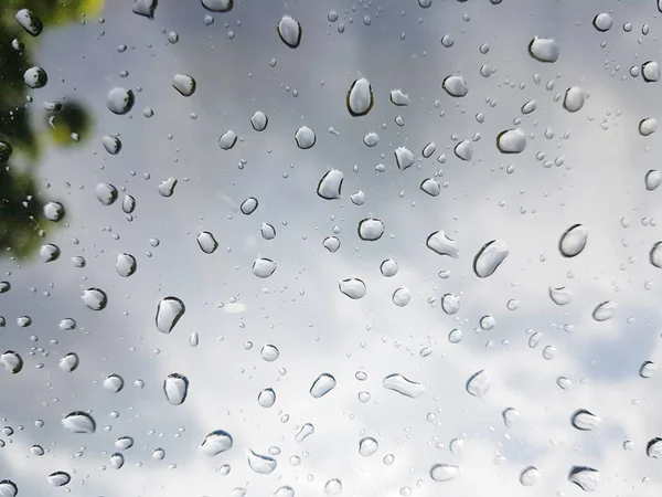 Queda de chuva na janela — Fotografia de Stock