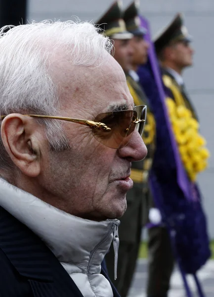 Charles Aznavour na Armênia no centenário do genocídio armênio Fotos De Bancos De Imagens