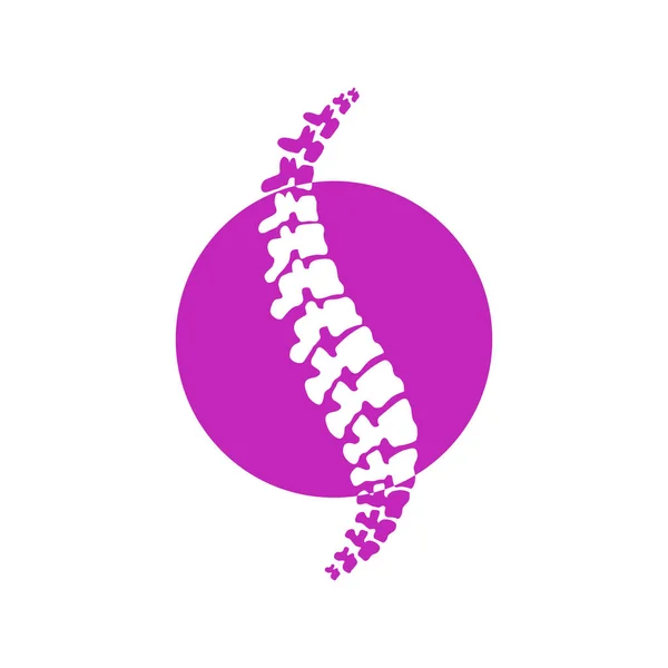 Modelo de logotipo do vetor. Ilustração silhueta isolada da coluna vertebral humana . — Vetor de Stock