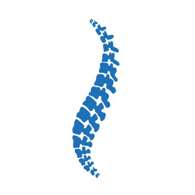 Vektör logo şablonu. İnsan omurga izole siluet çizimi.