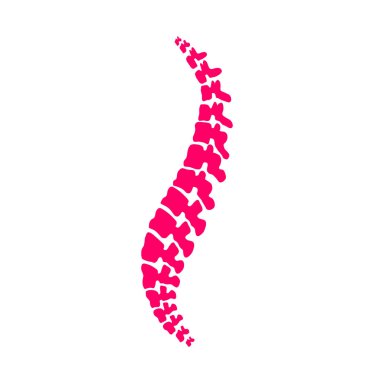 Vektör logo şablonu. İnsan omurga izole siluet çizimi.