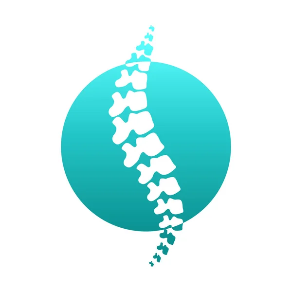 Modello logo vettoriale. Illustrazione della sagoma della colonna vertebrale umana isolata . — Vettoriale Stock