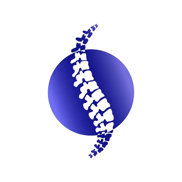 Modelo de logotipo do vetor. Ilustração silhueta isolada da coluna vertebral humana . — Vetor de Stock