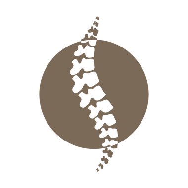 Vektör izole omurga siluet çizimi. 