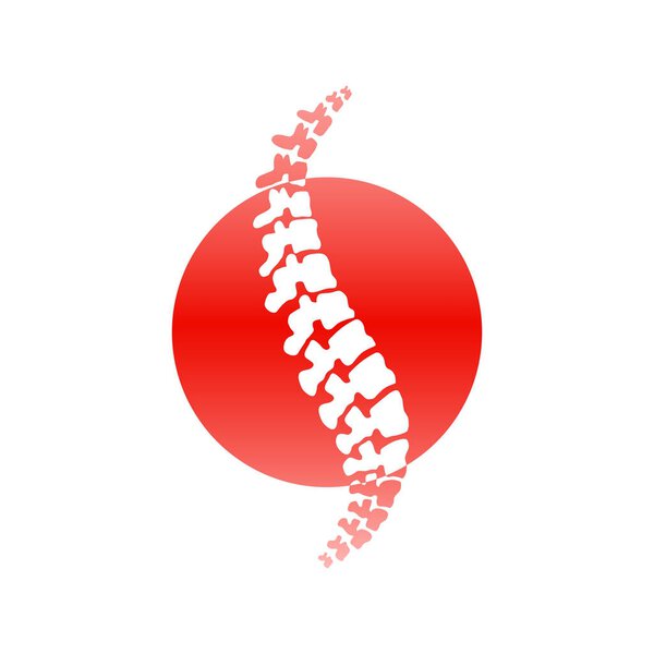 Vector  spine isolated silhouette illustration. 