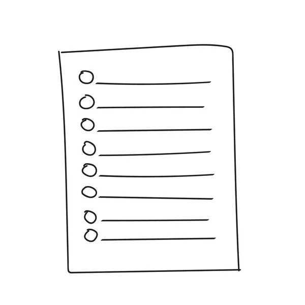 Vektör izole anahat topluluğu el listelemek için madde işareti çizili onay — Stok Vektör
