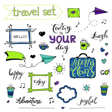 Vektör el çizilmiş kroki ayarlama tebeşir planlama 