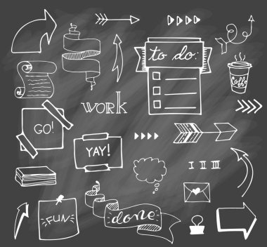 Vektör elle çizilmiş kroki tebeşir arka plan ayarla