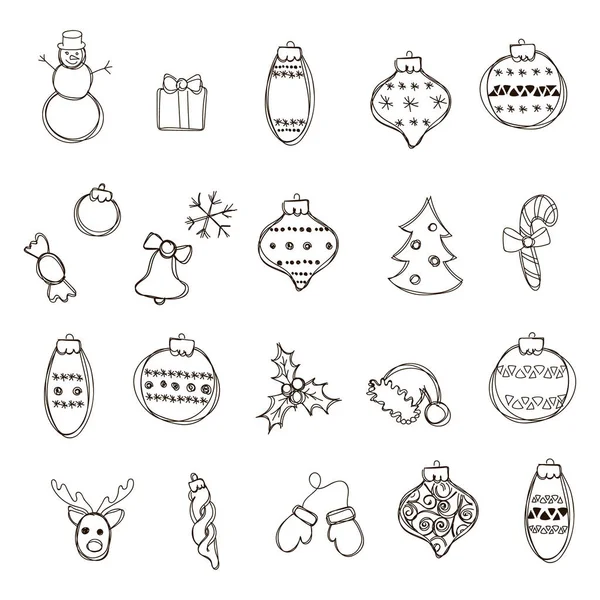 Set of vector illustration of christmas bauble — Stock Vector