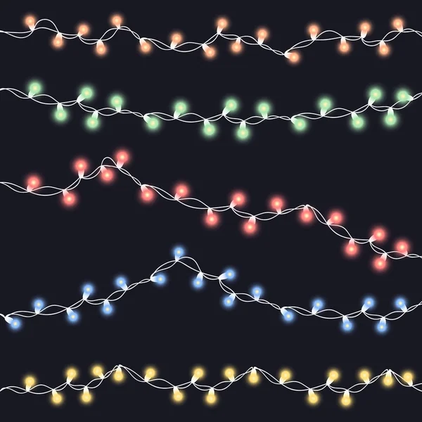Guirlande de sapin de Noël lisolée — Image vectorielle