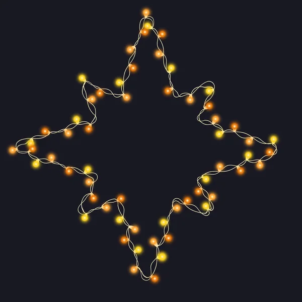 Christmas tree string garland lisolated — Stock vektor