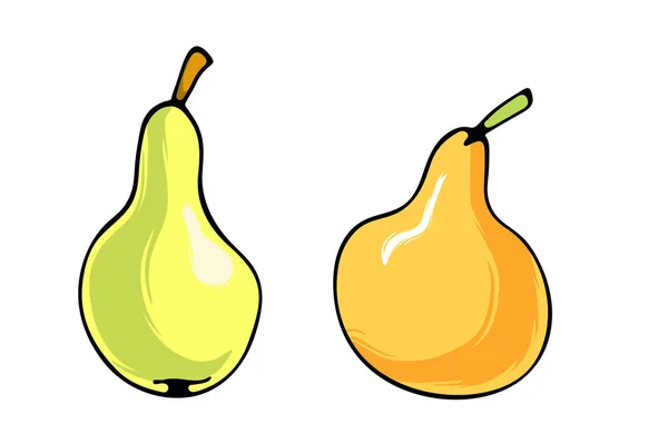 Ilustración vectorial de jugoso esquema aislado fruta colorida — Archivo Imágenes Vectoriales
