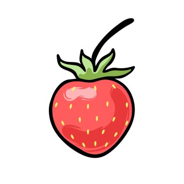 Sulu izole anahat renkli meyve vektör çizim