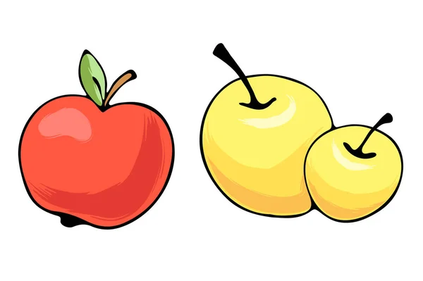 Vektorové ilustrace barevné ovoce šťavnaté izolované osnovy — Stockový vektor